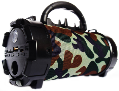 Портативная беспроводная колонка SPS Bazuka F18 с Bluetooth, USB, MicroSD, фонариком Камуфляж (F18 Como)