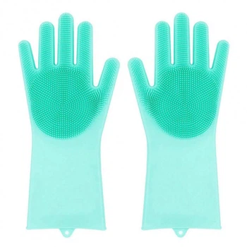 Перчатки силиконовые многофункциональные Magic Silicone Dish Washing Gloves Бирюзовый