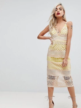 Платье кружевное ASOS AS120620-11 XXS-XS (79835XXS-XS) Бежевый