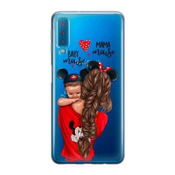 Тонкий прозрачный cиликоновый чехол Unique Covers на Samsung Galaxy A7 2018 Mickey Mouse мама (1945 Galaxy A750)