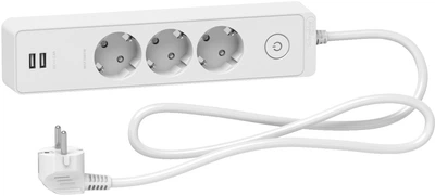 Сетевой удлинитель Schneider 3 розетки + 2 USB 1.5 м White (ST943U1W)