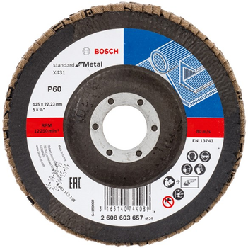 Пелюстковий шліфкруг Bosch X431 Standard for Metal 125 мм K60 (2608603657)