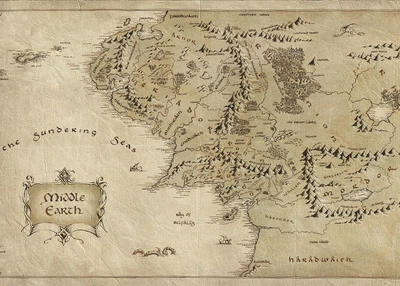 Картина постер Gee! The Lord of the Rings Властелин колец карта средиземья 60х40см LR 09.069