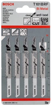 Пиляльні полотна для лобзика Bosch T 101 BRF Clean for HardWood BIM 5 шт 2608634235 (3165140091862)