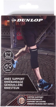 Компресійний фіксатор для колінного суглоба Dunlop Knee support S Black 1 шт (D48168-S)