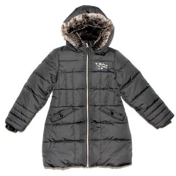 Зимнее стеганное пальто Peluche&Tartine F17M1500EF-Ebonymix темно-серый 124 - 132 см (F17M1500EF-Ebonymix-7)