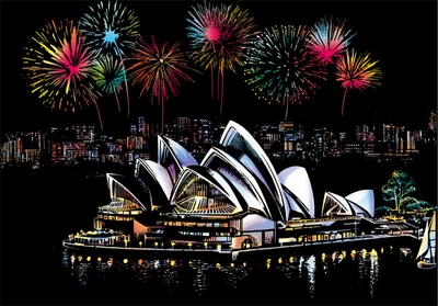 Скретч картина Sydney Opera House (Сиднейский оперный театр)