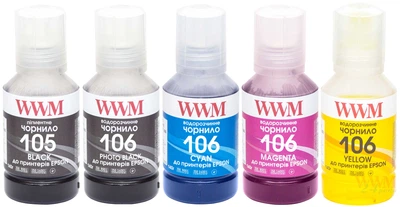 Набір чорнила WWM 105/106 для Epson L7160/7180 5х140 г BP/C/M/PB/Y (E105SET5)