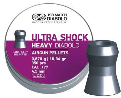 Кулі пневм JSB Heavy Ultra Shock, 4,5 мм , 0,67 г, 350 шт/уп