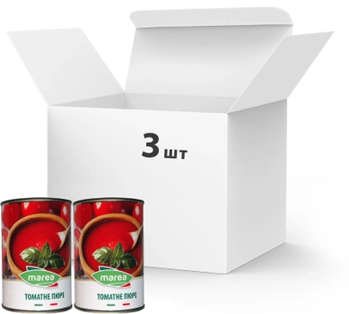 Упаковка томатного пюре Marea Tomato Puree Passata 8% 3 шт. х 400 г (8033219790068)