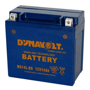 Мото аккумулятор DYNAVOLT MG14L-BS 14 Аh, 130 А, 151х87х145 мм