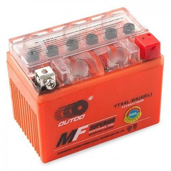 Мото акумулятор Outdo YTX4L-BS MF Superior Gel 12V 4Ah, 50 A, 114х70х88мм