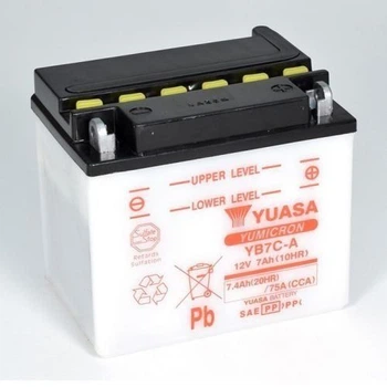 Мото акумулятор YUASA YB7C-A 7 Аһ, 75 А, 130x90x114 мм