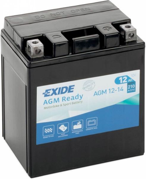 Мото аккумулятор EXIDE SLA12-14 / AGM12-14 12 Аh, 200 А, (-/+), 134х86х166 мм
