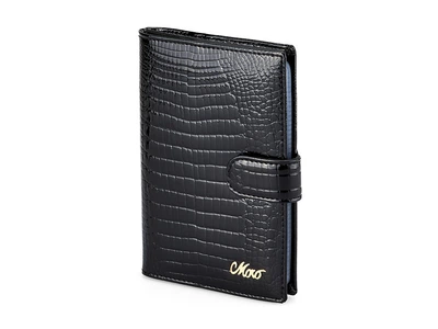 Обложка для документов из натуральной кожи Moro&Jenny 59013 A Black чёрная