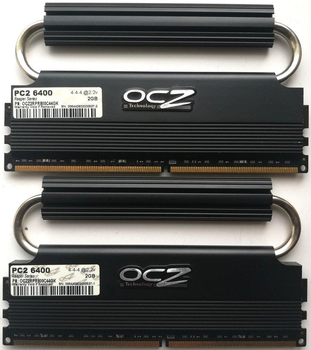 Комплект игровой оперативной памяти OCZ Reaper DDR2 4Gb (2Gb+2Gb) 800MHz PC2 6400U CL4 (OCZ2RPR800C44GK) Б/У
