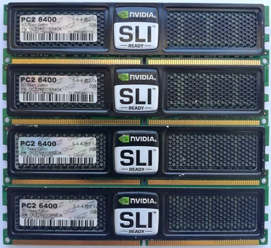 Комплект оперативной памяти OCZ SLI-Ready DDR2 8Gb (4*2Gb) 800MHz PC2 6400U CL5 2R8 (OCZ2N800SR4GK) Б/У