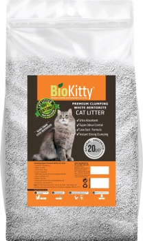 Наполнитель для кошачьего туалета BioKitty Super Premium White Бентонитовый комкующий 16.8 кг (20 л) (8680659333217/8680659333210/8680659333326)