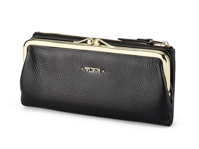 Женский кошелек из натуральной кожи TUMI 1056 A Black Черный