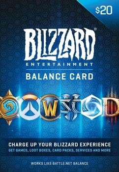 Подарочная карта Близзард Blizzard Gift Card на сумму 20 usd, US-регион