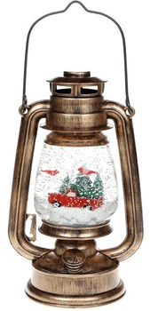Новогодний декоративный фонарь "Автомобиль с ёлкой" с LED подсветкой, подвесной Bona 15,2х11,5х26 см (dec0008374)