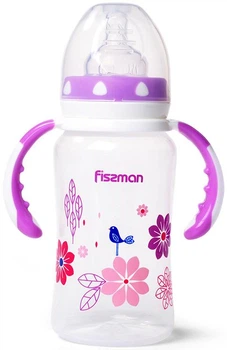 Бутылочка для кормления Fissman 300 мл пластик цветочки с ручками (568663)
