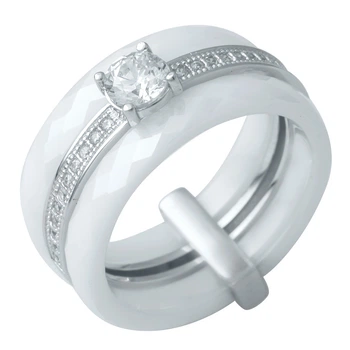 Серебряное кольцо с керамикой, вес изделия 7,01 гр (0481630)