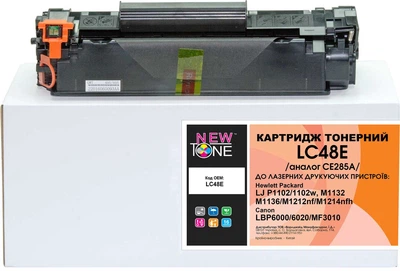 Картридж NewTone для HP LJ P1102/M1132/M1212 Canon 725 аналог CE285A Black (LC48E)