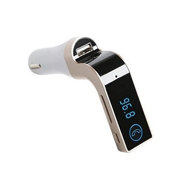FM Модулятор Clefers Трансмиттер для авто с Bluetooth MP3 AUX передатчик G7 черный с серебристым