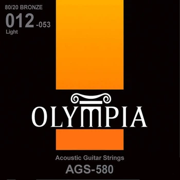 Струни акустичної гітари Olympia AGS-580 80/20 Bronze Acoustic Guitar Strings Light 12/53