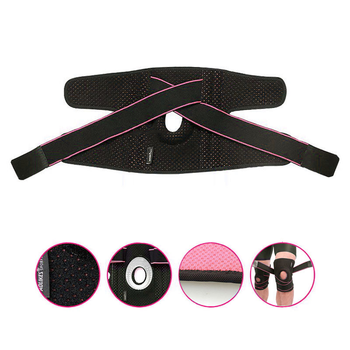 Бандаж для коленного сустава AOLIKES HX-7908 Black + Pink наколенник с пателярным кольцом