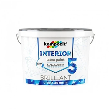 Фарба інтер'єрна Kompozit INTERIOR 5 4,2 кг - акрилова фарба для фарбування стель і стін