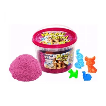 Кинетический песок Magic Sand 500 г розовый для детей с формочками для творчества и игры