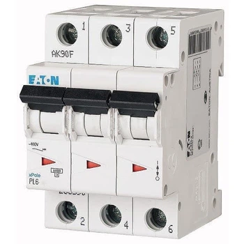 Автоматичний вимикач Eaton 3P 63A C 6kA PL6-C63/3 286607