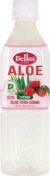 Упаковка безалкогольного негазированного напитка Dellos Aloe Vera Drink Lychee 0.5 л х 20 бутылок (8809550702127)