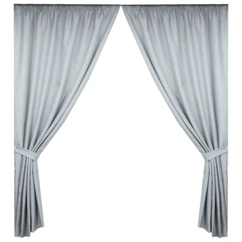 Шторы Adagio Windows Decor однотонные Мешковина 04, серые 150х270см (2 шторы)