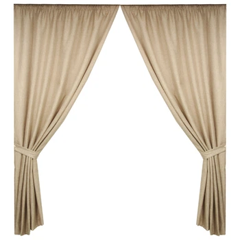 Шторы Adagio Windows Decor однотонные Мешковина 03, бежево-серые 150х270см (2 шторы)