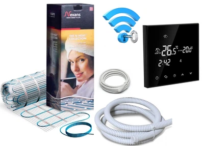 Теплый пол Nexans Millimat/150 двухжильный мат 150 Вт 1 м² в комплекте c Сенсорный программируемым терморегулятором Profitherm WiFi black (VIT00950)