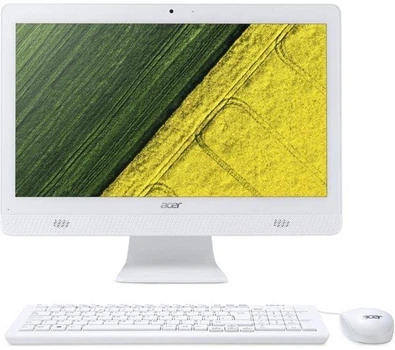 Моноблок Acer Aspire C20-720 (DQ.B6XME.006); 19.5" (1600х900) LED / Intel Celeron J3060 (1.6 - 2.48 ГГц) / RAM 4 ГБ / HDD 500 ГБ / INTEL HD Graphics 400 / DVD-RW / LAN / Wi-Fi / BT / веб-камера / кардрідер / DOS / білий / миша + клавіатура