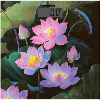 Весы напольные электронные Vilgrand VFS-1832 Lotus 180 кг с термометром 30х30 (120-197)