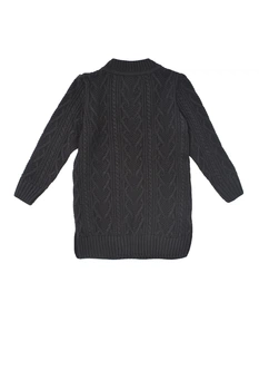 Теплый вязаный свитер туника для девочки Mari-Knit 0760 р64 122см черный 29854