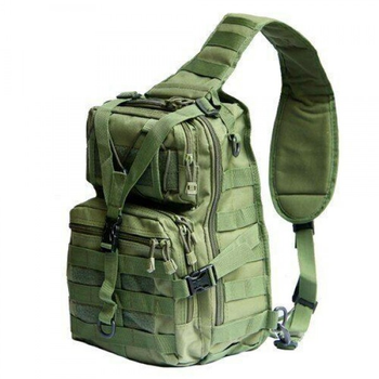 Рюкзак сумка тактическая военная штурмовая Oxford 600D на одно плечо 20 л Green