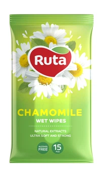 Салфетки влажные Ruta Selecta Chamomile c экстрактом ромашки 15шт (rt.92410)