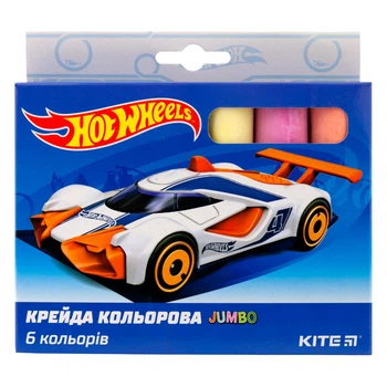 Мел цветной Kite Jumbo, 6 цветов, Hot Wheels HW19-073
