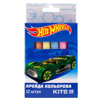 Мел цветной Kite, 12 цветов, Hot Wheels HW19-075