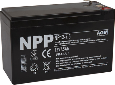 Аккумуляторная батарея NPP 12V 7.5 AH (NP12-7.5) AGM
