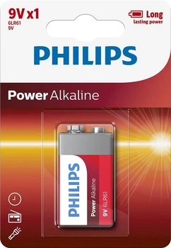 Bateria Philips Power Alkaline 6LR61 BLI 1 (6LR61P1B/10)