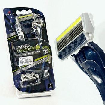 Мужской одноразовый станок для бритья Dorco Pace 6 Plus + тример 3 шт (3034)