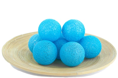 Гірлянди декоративні Cotton Balls 10led, діам 6см, довжина 180см на батарейках АА Блакитний