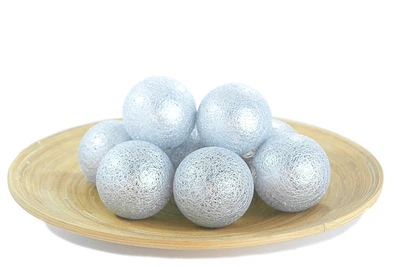 Гірлянди декоративні Cotton Balls 10led, діам 6см, довжина 180см на батарейках АА Сріблястий
